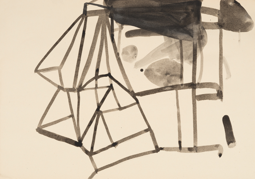 Jakob Flohe: Fluggerät, 2016, Tusche auf Papier, 29,7 x 42 cm