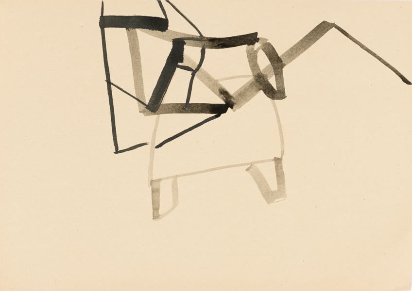 Jakob Flohe: Spur, 2016, Tusche auf Papier, 29,7 x 42 cm